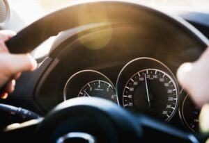 Car speed display.